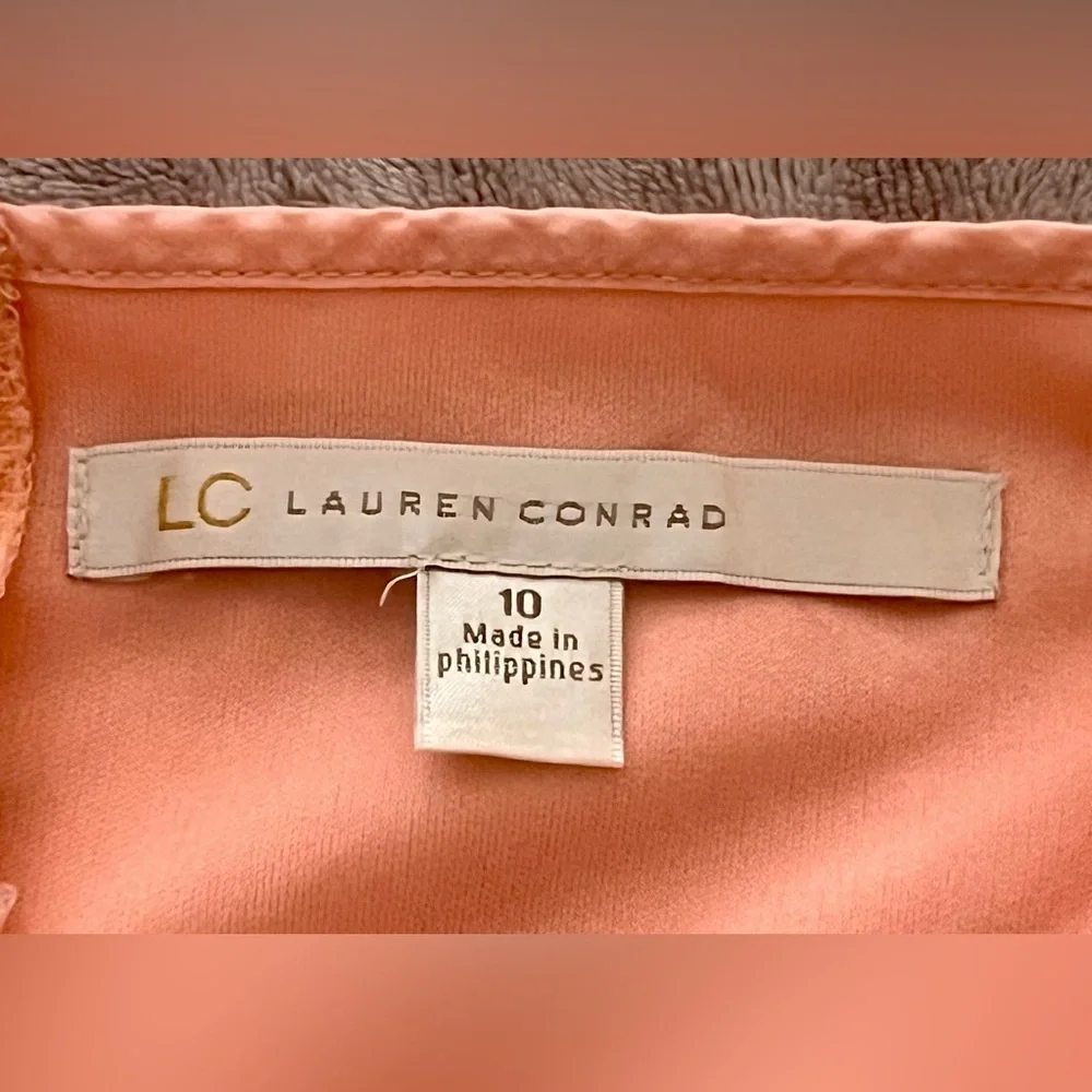 LC Lauren Conrad Peach Floral Sundress Size 10 - Picture 2 of 5